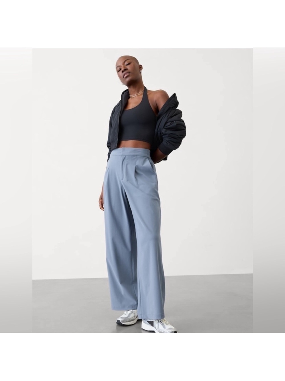 Athleta Pinnacle Trouser Wide-Leg High-Waist Pants in Shadow Blue